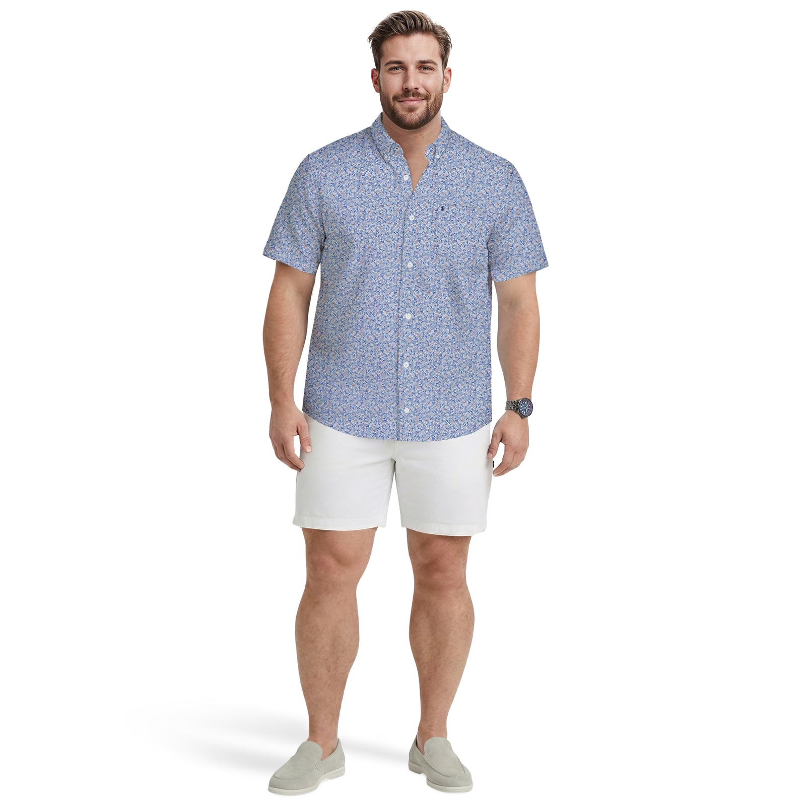Big & Tall Breeze S/S Printed Button-Down Shirt - Regatta – IZOD