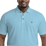 BIG & TALL GOLF SWINGFLEX ELITE S/S STRIPED POLO - TEAL