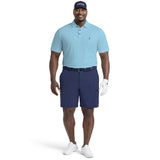 BIG & TALL GOLF SWINGFLEX ELITE S/S STRIPED POLO - TEAL