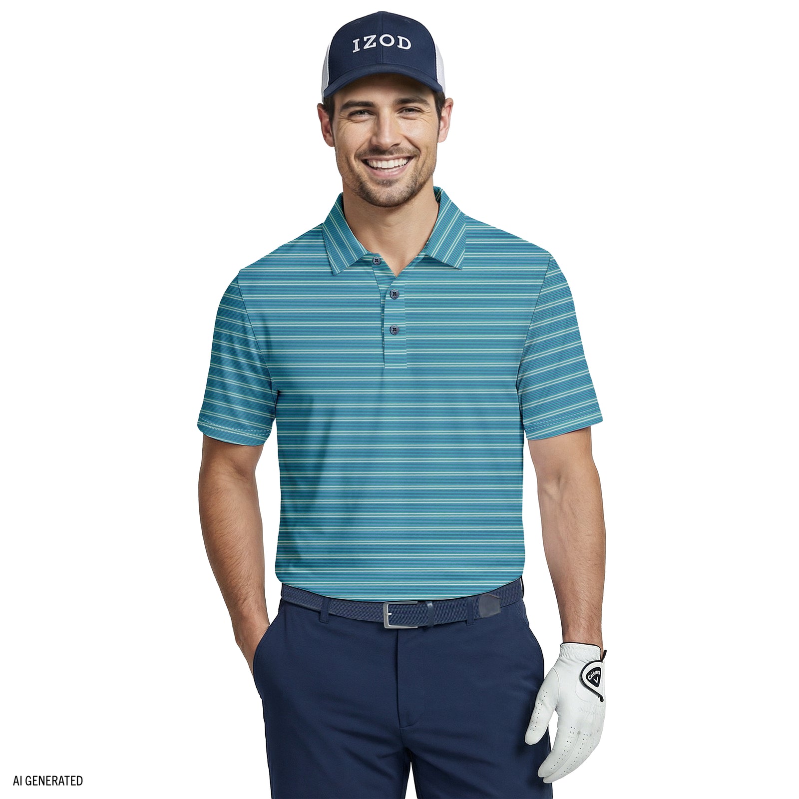 GOLF SWINGFLEX ELITE PRINTED POLO - TEAL – IZOD