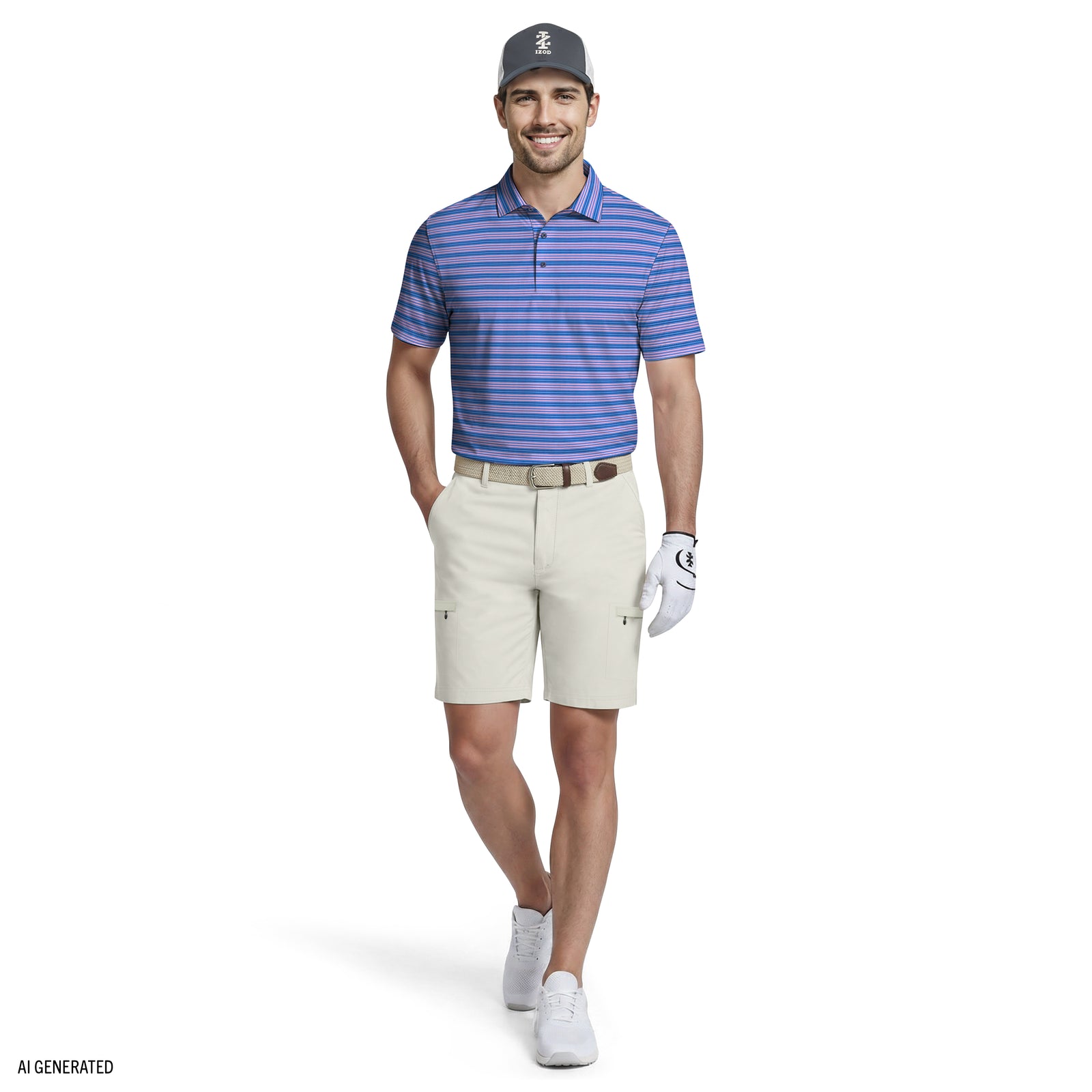 GOLF SWINGFLEX ELITE PRINTED POLO - BRIGHT COBALT – IZOD