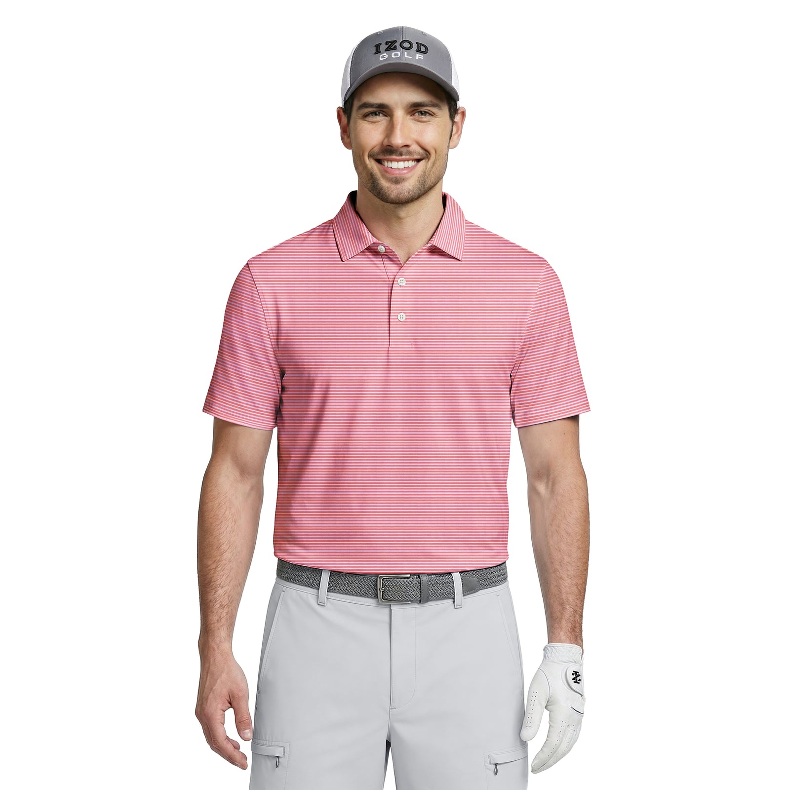 GOLF SWINGFLEX ELITE PRINTED POLO - PINK LEMONADE – IZOD