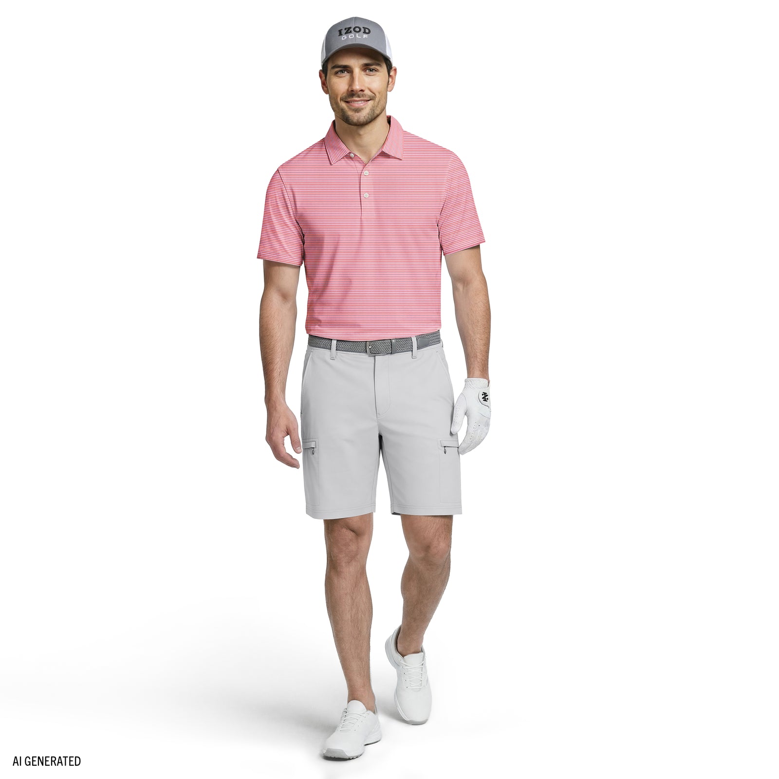 GOLF SWINGFLEX ELITE PRINTED POLO - PINK LEMONADE – IZOD
