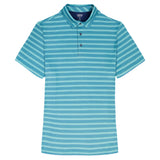 BIG & TALL GOLF SWINGFLEX ELITE S/S PRINTED POLO - TEAL
