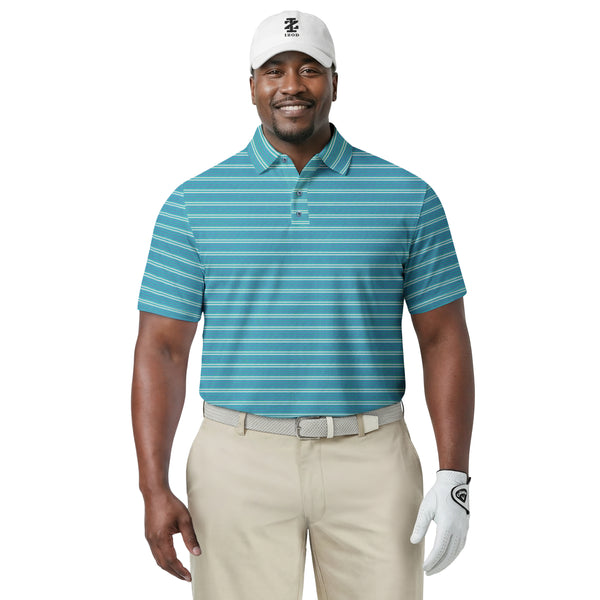 BIG & TALL GOLF SWINGFLEX ELITE PRINTED POLO - TEAL – IZOD