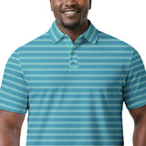 BIG & TALL GOLF SWINGFLEX ELITE S/S PRINTED POLO - TEAL