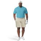 BIG & TALL GOLF SWINGFLEX ELITE S/S PRINTED POLO - TEAL