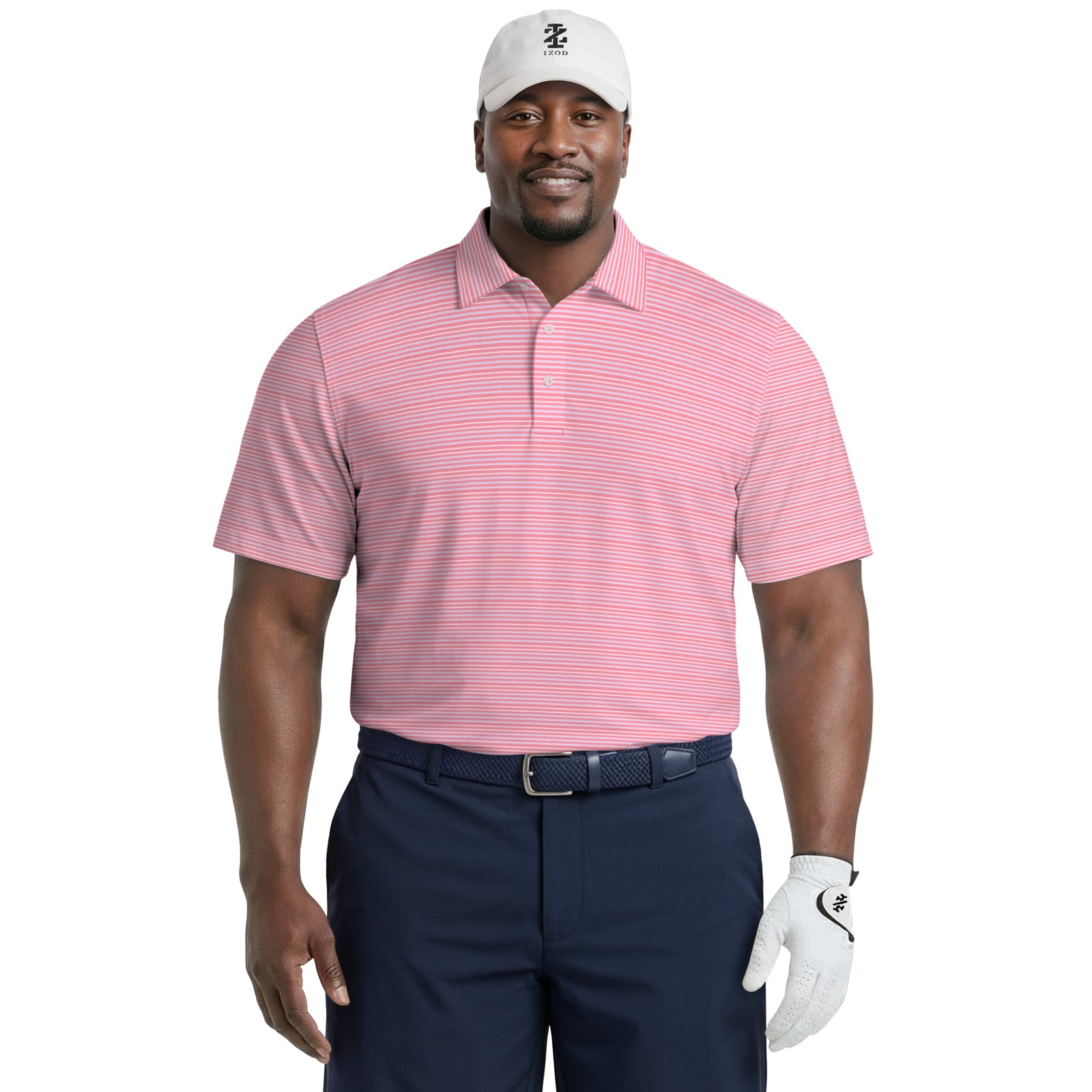 BIG & TALL GOLF SWINGFLEX ELITE PRINTED POLO - PINK LEMONADE – IZOD