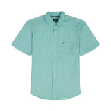 BIG & TALL BREEZE S/S PRINTED BUTTON-DOWN SHIRT - CABBAGE