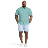 BIG & TALL BREEZE S/S PRINTED BUTTON-DOWN SHIRT - CABBAGE