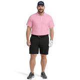BIG & TALL GOLF SWINGFLEX ELITE S/S PRINTED POLO - PINK LEMONADE