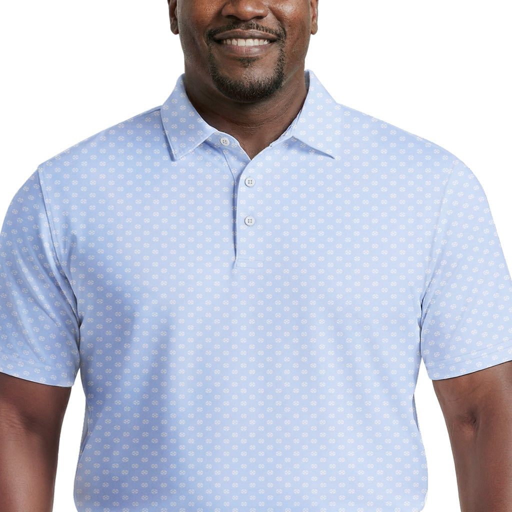 BIG & TALL GOLF SWINGFLEX ELITE PRINTED POLO - PLACID BLUE – IZOD