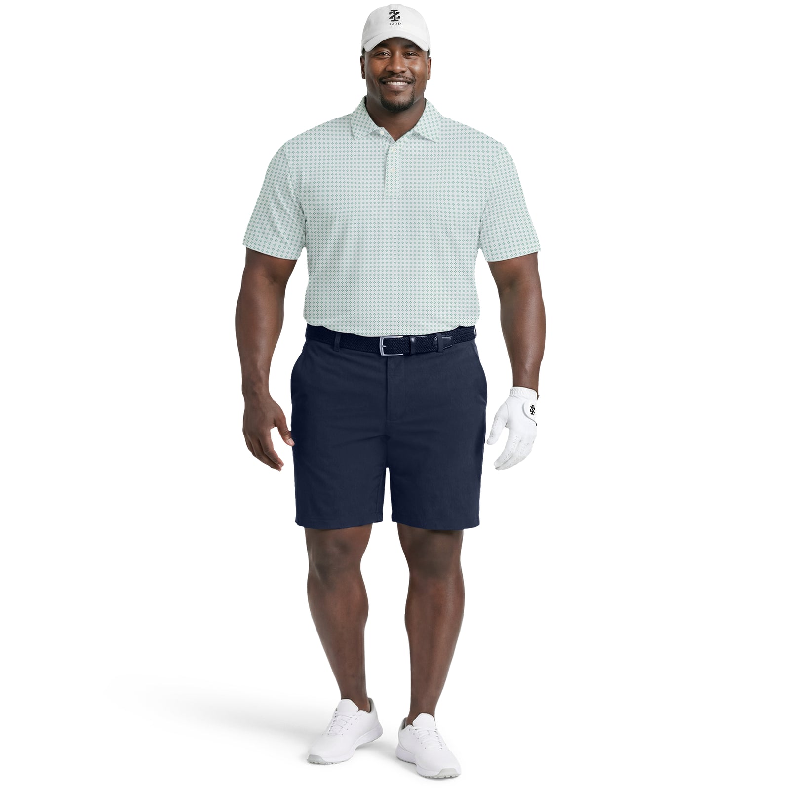 BIG & TALL GOLF SWINGFLEX ELITE PRINTED POLO - WHITE – IZOD