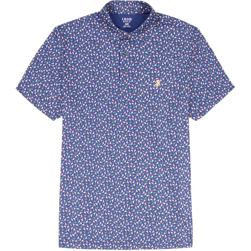 GOLF SWINGFLEX ELITE PRINTED POLO - MEDIEVAL BLUE – IZOD