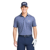 GOLF SWINGFLEX ELITE PRINTED POLO - MEDIEVAL BLUE