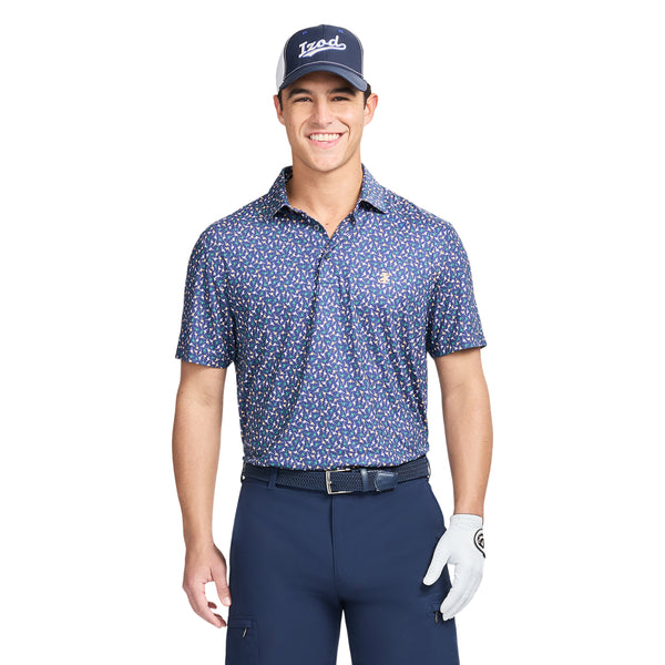 GOLF SWINGFLEX ELITE PRINTED POLO - MEDIEVAL BLUE – IZOD