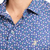 GOLF SWINGFLEX ELITE PRINTED POLO - MEDIEVAL BLUE