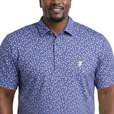 BIG & TALL GOLF SWINGFLEX ELITE PRINTED POLO - MEDIEVAL BLUE