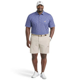 BIG & TALL GOLF SWINGFLEX ELITE PRINTED POLO - MEDIEVAL BLUE