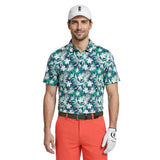 GOLF SWINGFLEX ELITE S/S PRINTED POLO - FIR