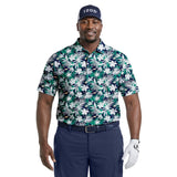 BIG & TALL GOLF SWINGFLEX ELITE PRINTED POLO - FIR