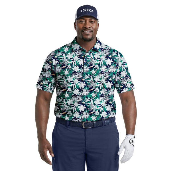 BIG & TALL GOLF SWINGFLEX ELITE PRINTED POLO - FIR – IZOD
