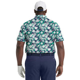 BIG & TALL GOLF SWINGFLEX ELITE PRINTED POLO - FIR