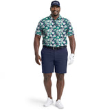 BIG & TALL GOLF SWINGFLEX ELITE PRINTED POLO - FIR