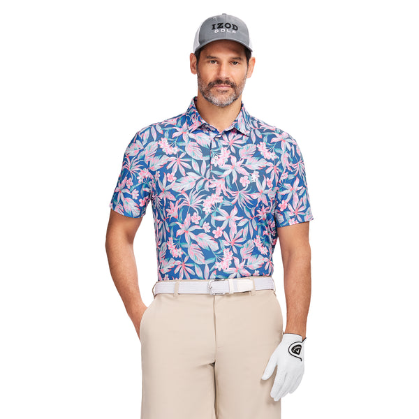GOLF SWINGFLEX ELITE PRINTED POLO - BRIGHT COBALT – IZOD