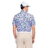 GOLF SWINGFLEX ELITE PRINTED POLO - BRIGHT COBALT