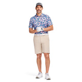 GOLF SWINGFLEX ELITE PRINTED POLO - BRIGHT COBALT