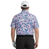 BIG & TALL GOLF SWINGFLEX ELITE PRINTED POLO - BRIGHT COBALT