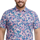 BIG & TALL GOLF SWINGFLEX ELITE PRINTED POLO - BRIGHT COBALT
