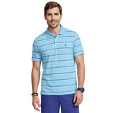 ADVANTAGE PERFORMANCE STRIPED POLO - PEACOCK BLUE