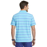 ADVANTAGE PERFORMANCE STRIPED POLO - PEACOCK BLUE