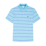 ADVANTAGE PERFORMANCE STRIPED POLO - PEACOCK BLUE