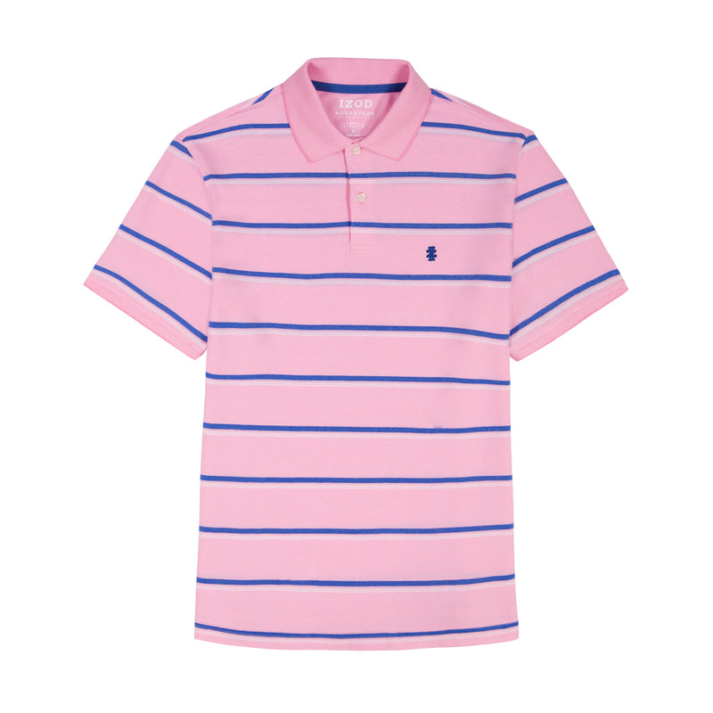 ADVANTAGE PERFORMANCE STRIPED POLO - SACHET PINK – IZOD