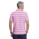 ADVANTAGE PERFORMANCE STRIPED POLO - SACHET PINK