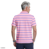 ADVANTAGE PERFORMANCE STRIPED POLO - SACHET PINK