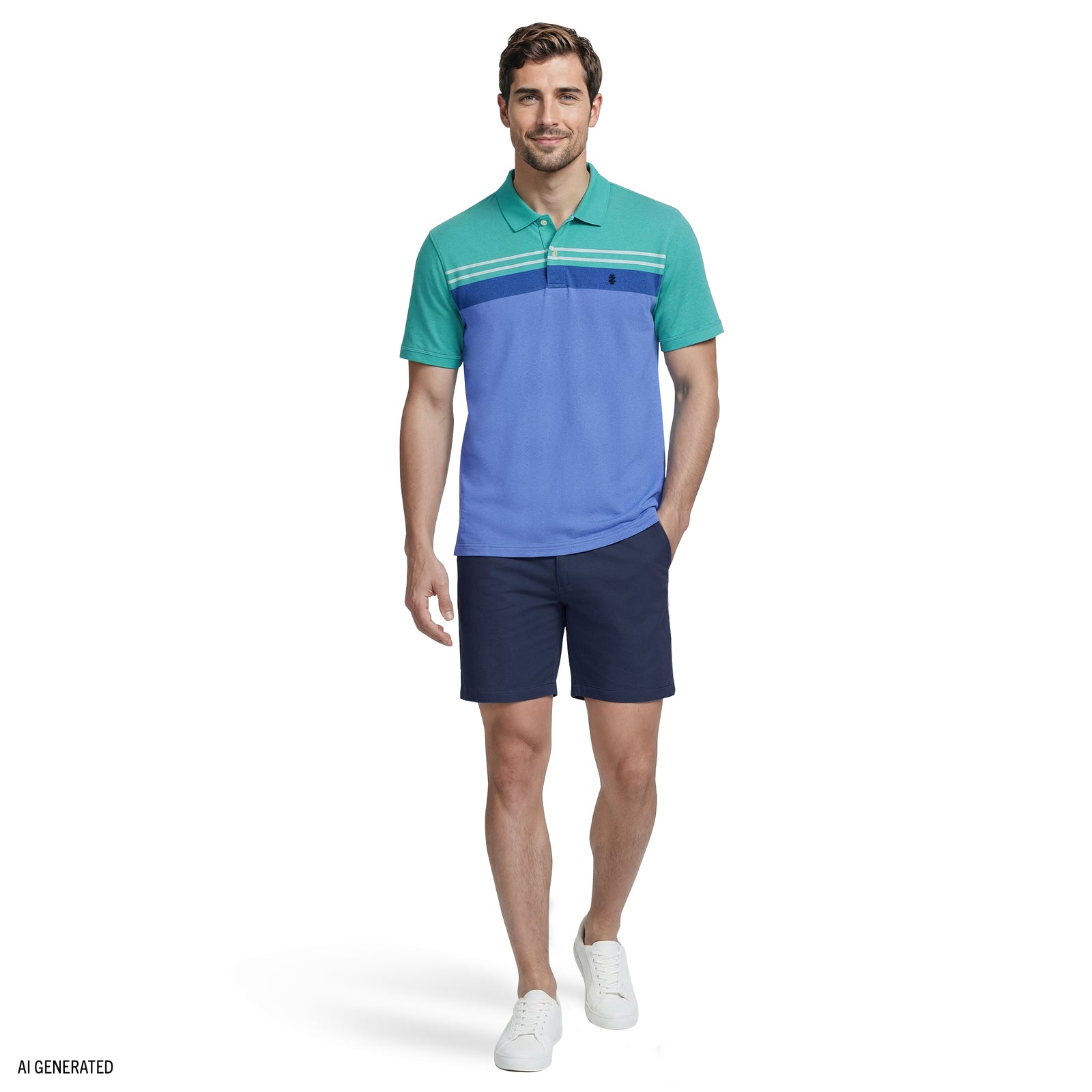 ADVANTAGE PERFORMANCE STRIPED POLO - BILLIARD – IZOD