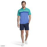 ADVANTAGE PERFORMANCE STRIPED POLO - BILLIARD