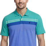 ADVANTAGE PERFORMANCE STRIPED POLO - BILLIARD