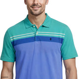 ADVANTAGE PERFORMANCE STRIPED POLO - BILLIARD