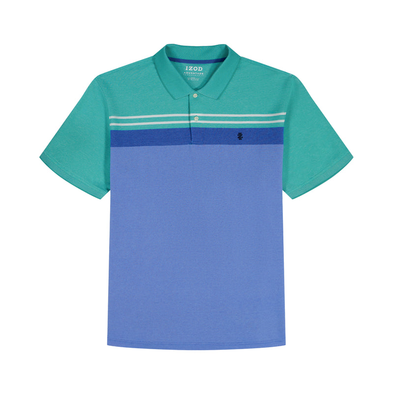 ADVANTAGE PERFORMANCE STRIPED POLO - BILLIARD – IZOD