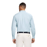PERFORMANCE COMFORT L/S PLAID BUTTON-DOWN SHIRT - TANAGER TURQUOISE