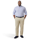 BIG & TALL PERFORMANCE COMFORT L/S BUTTON-DOWN SHIRT - CHAMBRAY BLUE