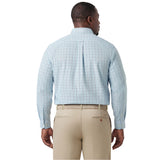 BIG & TALL PERFORMANCE COMFORT L/S BUTTON-DOWN SHIRT - TANAGER TURQUOISE