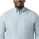 BIG & TALL PERFORMANCE COMFORT L/S BUTTON-DOWN SHIRT - TANAGER TURQUOISE