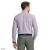 Izod Mens Shirt Performance Comfort Long Sleeve Plaid Shirt Purple 