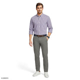 Izod Mens Shirt Performance Comfort Long Sleeve Plaid Shirt Purple 